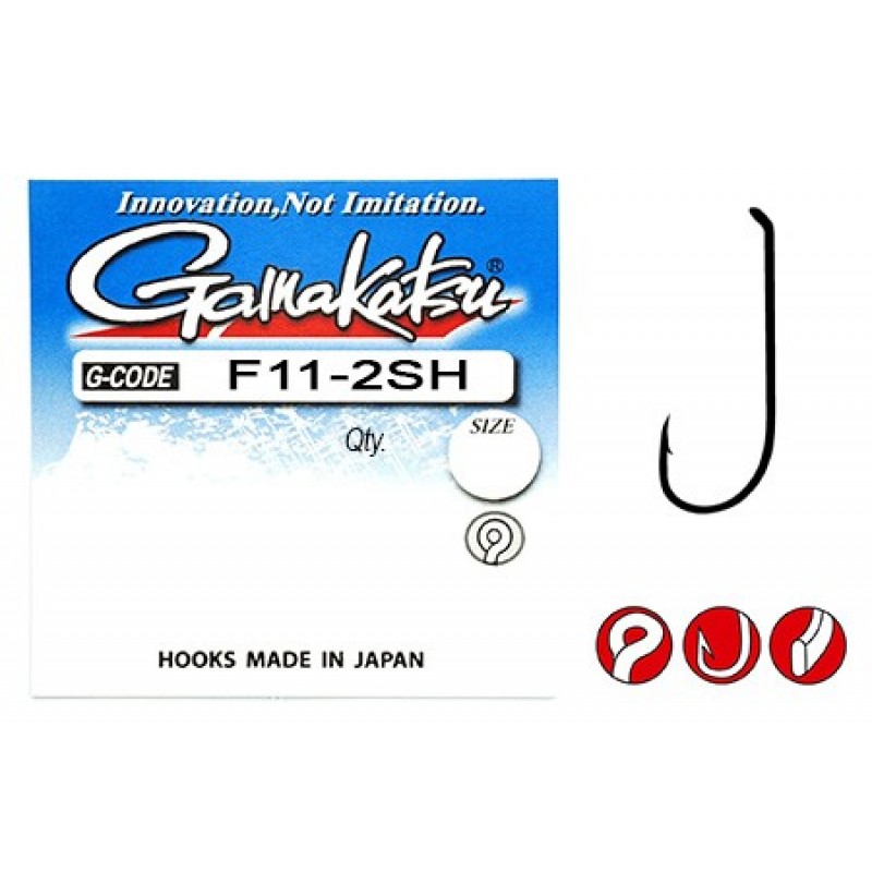 Крючки GAMAKATSU F11-2SH №10/Black/12шт Крючки GAMAKATSU F11-2SH №10/Black/12шт